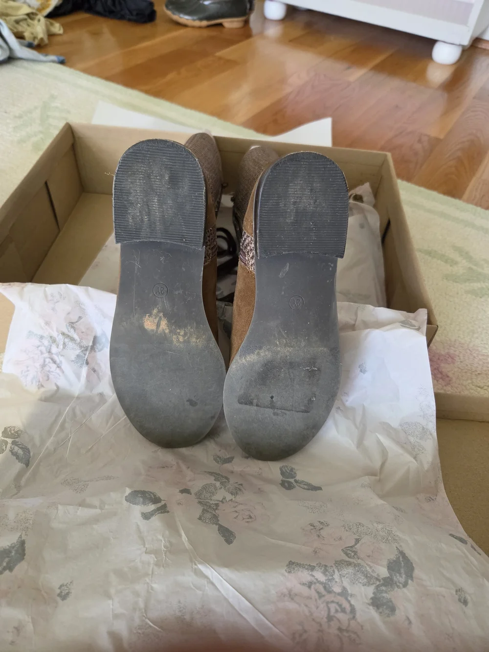 JOYFOLIE Keiko Tall Boots in Nutmeg Size 2 Youth